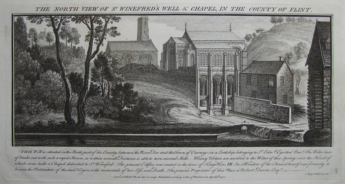 Print - The North View of St.Winifred's Well & Chapel, in the County of Flint. - Buck